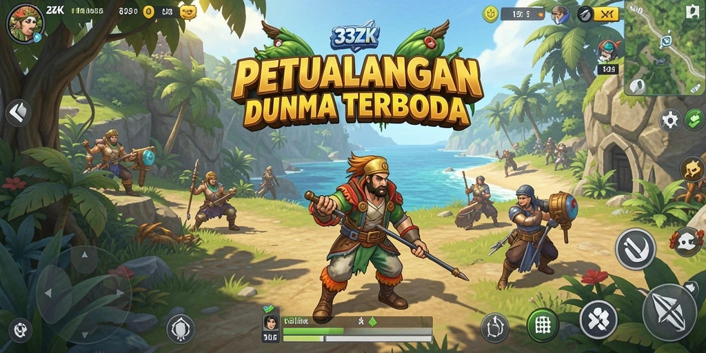Screenshot gameplay 33ZK dengan pemandangan menakjubkan.