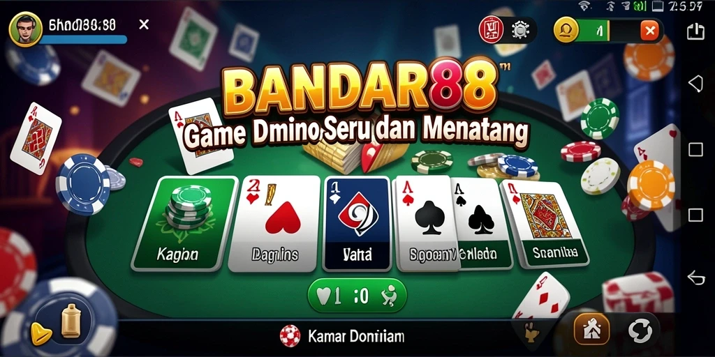 Screenshot utama BANDAR88 menampilkan keseruan bermain Domino.
