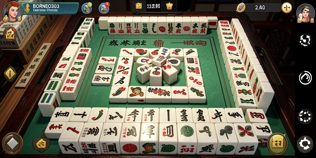 Tangkapan layar dari gameplay Mahjong di BORNEO303 menunjukkan aksi seru.