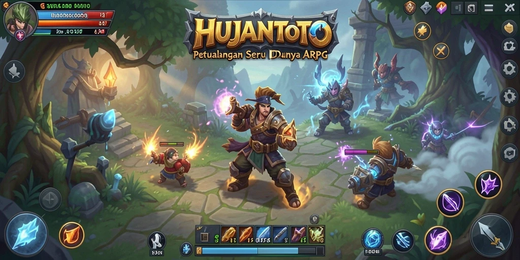 Tampilan gameplay menarik dari HUJANTOTO dengan aksi ARPG yang seru.