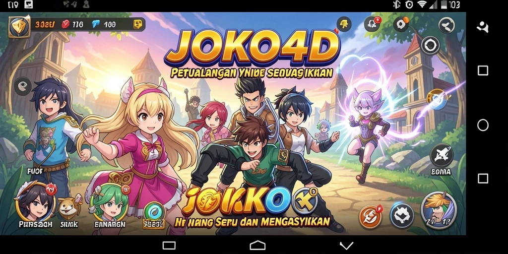 Screenshot yang menampilkan aksi seru dari JOKO4D dengan karakter Anime.