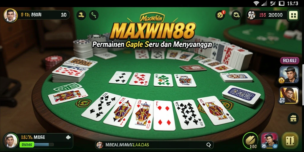 Tampilan gameplay seru dari MAXWIN88 untuk Gaple.