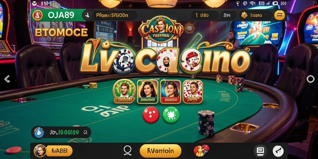 Screenshot OJA89 yang menunjukkan dealer live dalam aksi permainan kasino.