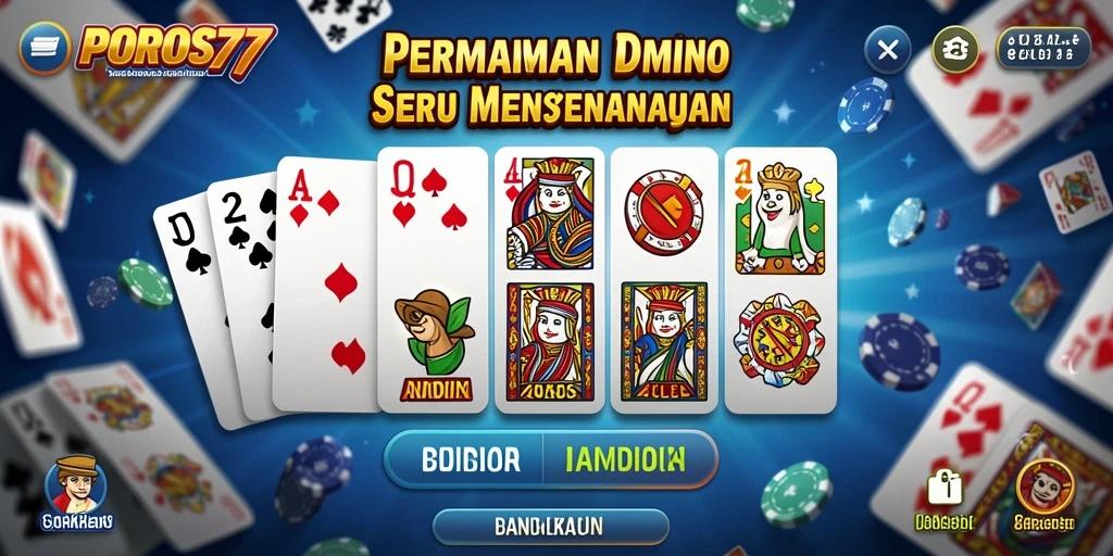 Screenshot utama POROS77 menampilkan gameplay Domino yang menarik.