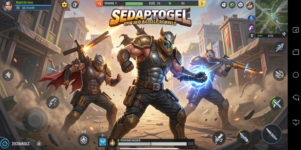 Tampilan gameplay intens di arena Battle Royale SEDAPTOGEL.