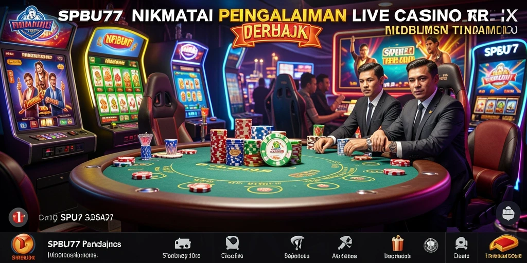 Tampilan gameplay SPBU77 dengan dealer langsung yang atraktif.